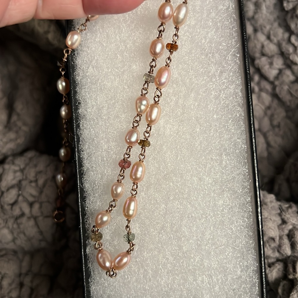 Lovely Honora Cultured Pearls and Gem Tourmaline 18 inches - Picture 3 of 5
